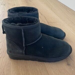 Member’s Mark Black Suede Sheepskin Shearling Ankle Boots Women’s Size 6
